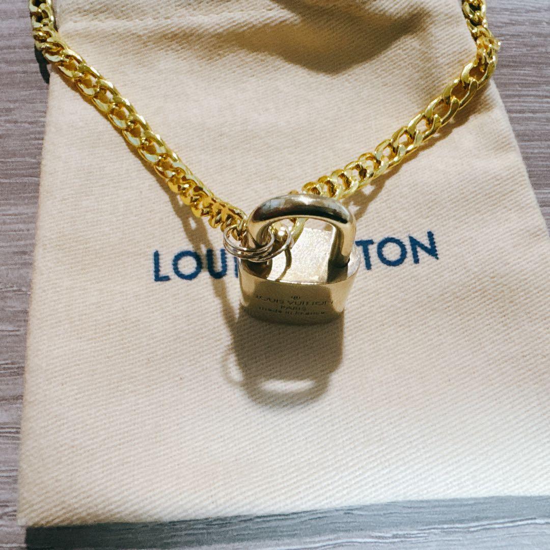 0*i様 美品　ルイヴィトン ネックレス　パドロック カデナ チェーン付き 南京