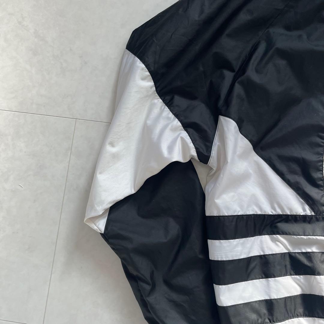 アディダス ビッグトレフォイル ナイロンジャージ 白黒 XL