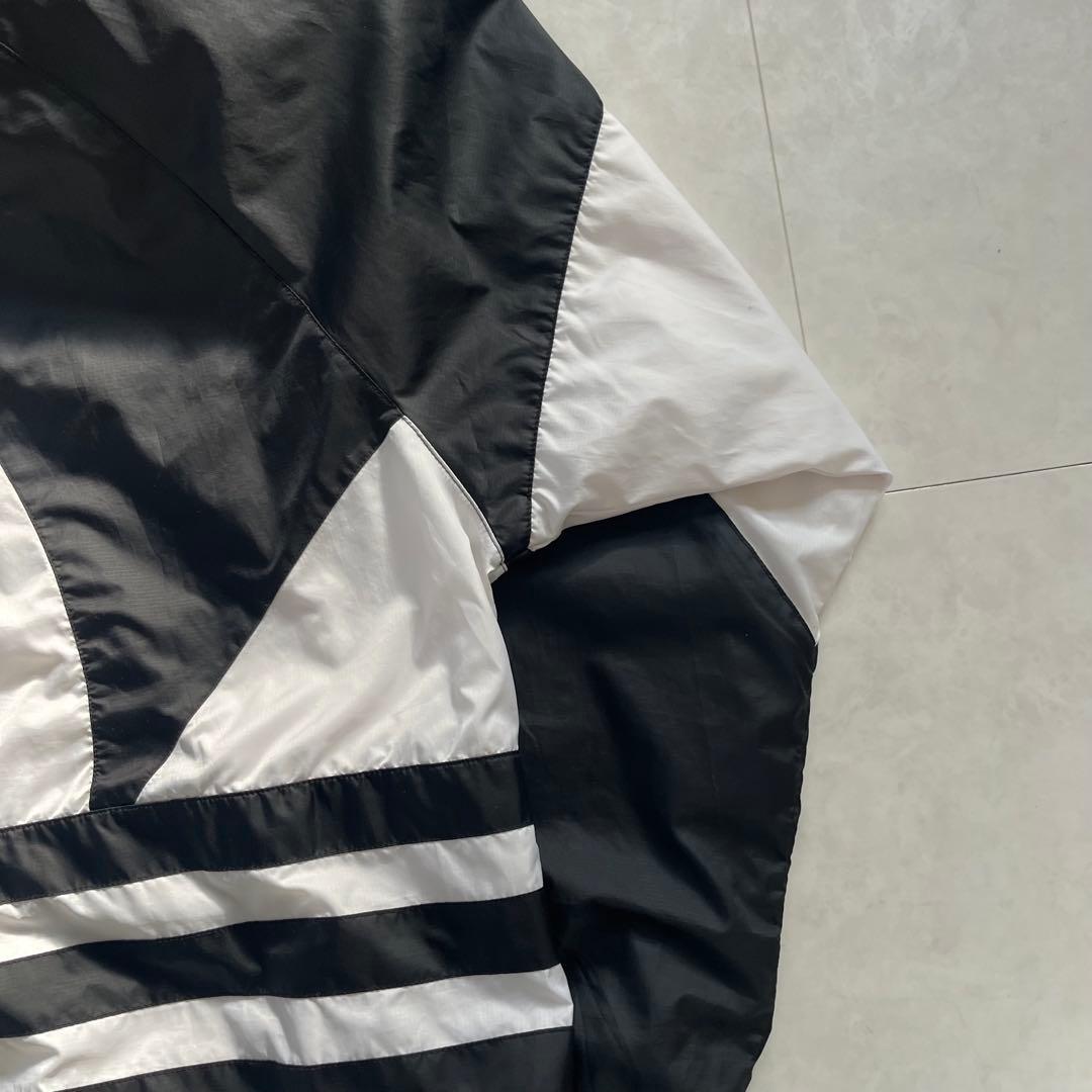 アディダス ビッグトレフォイル ナイロンジャージ 白黒 XL
