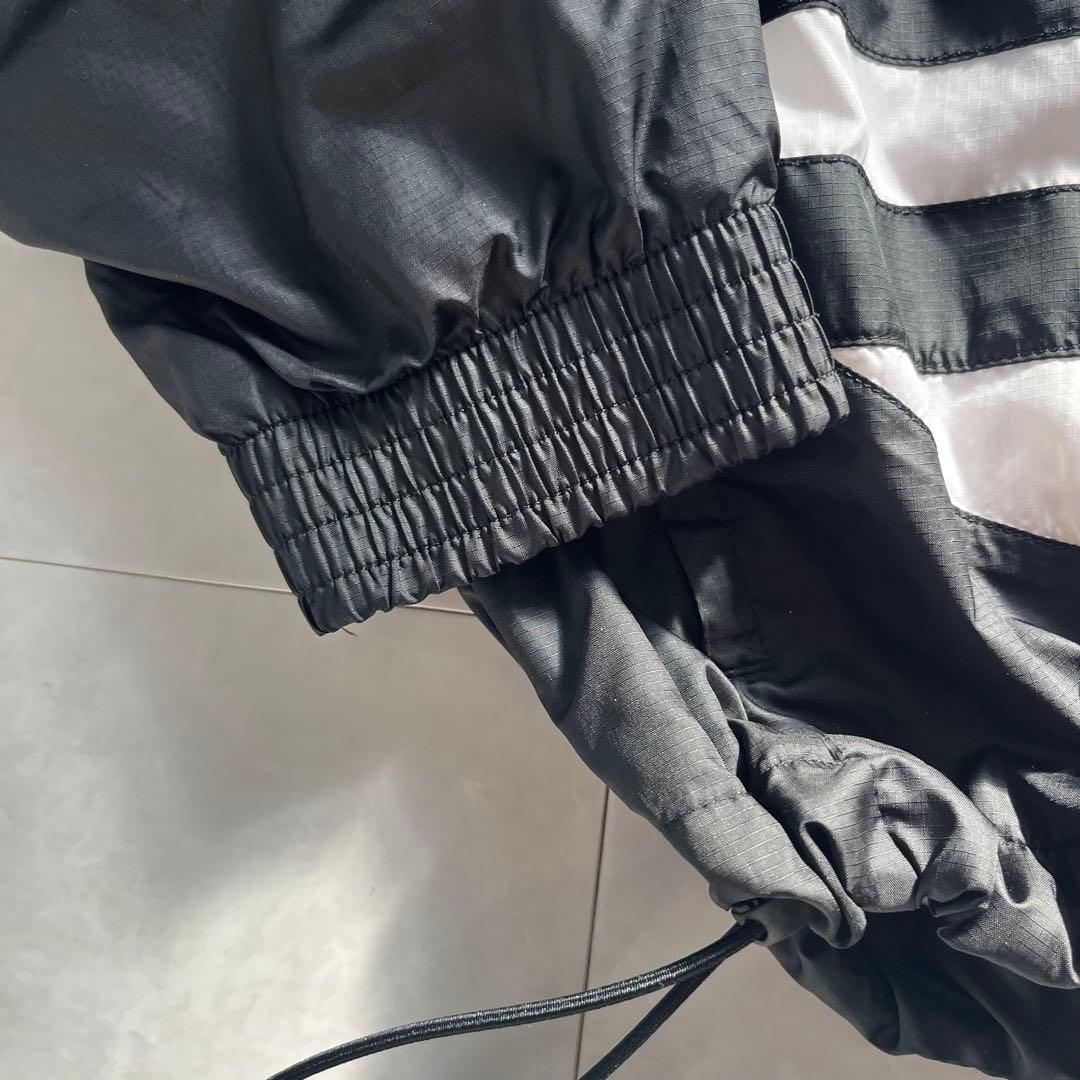 アディダス ビッグトレフォイル ナイロンジャージ 白黒 XL