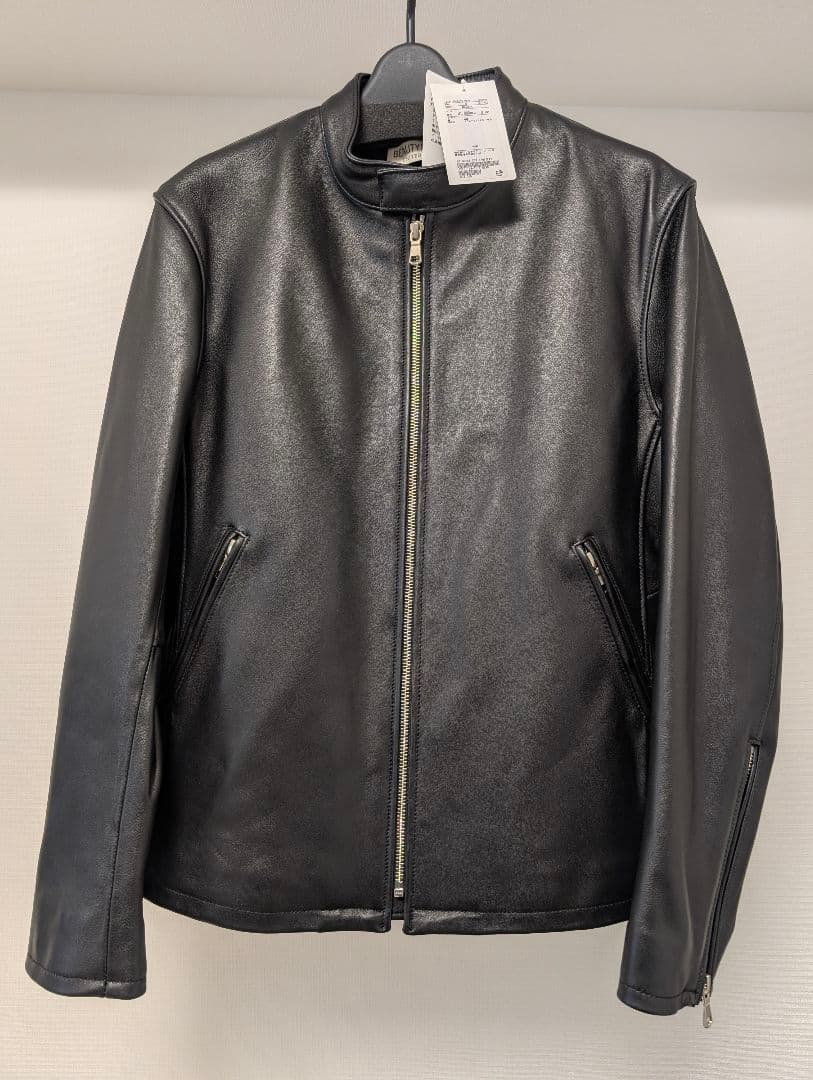 【新品未使用】羊革ブラック シングルライダースジャケット