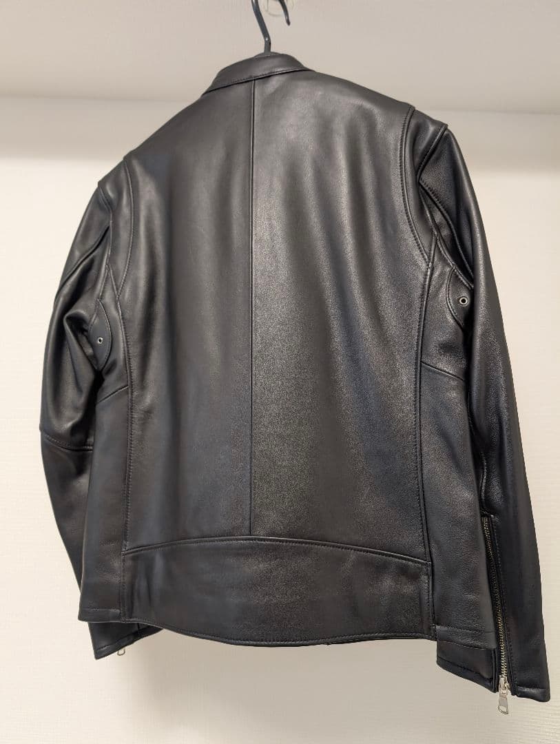【新品未使用】羊革ブラック シングルライダースジャケット