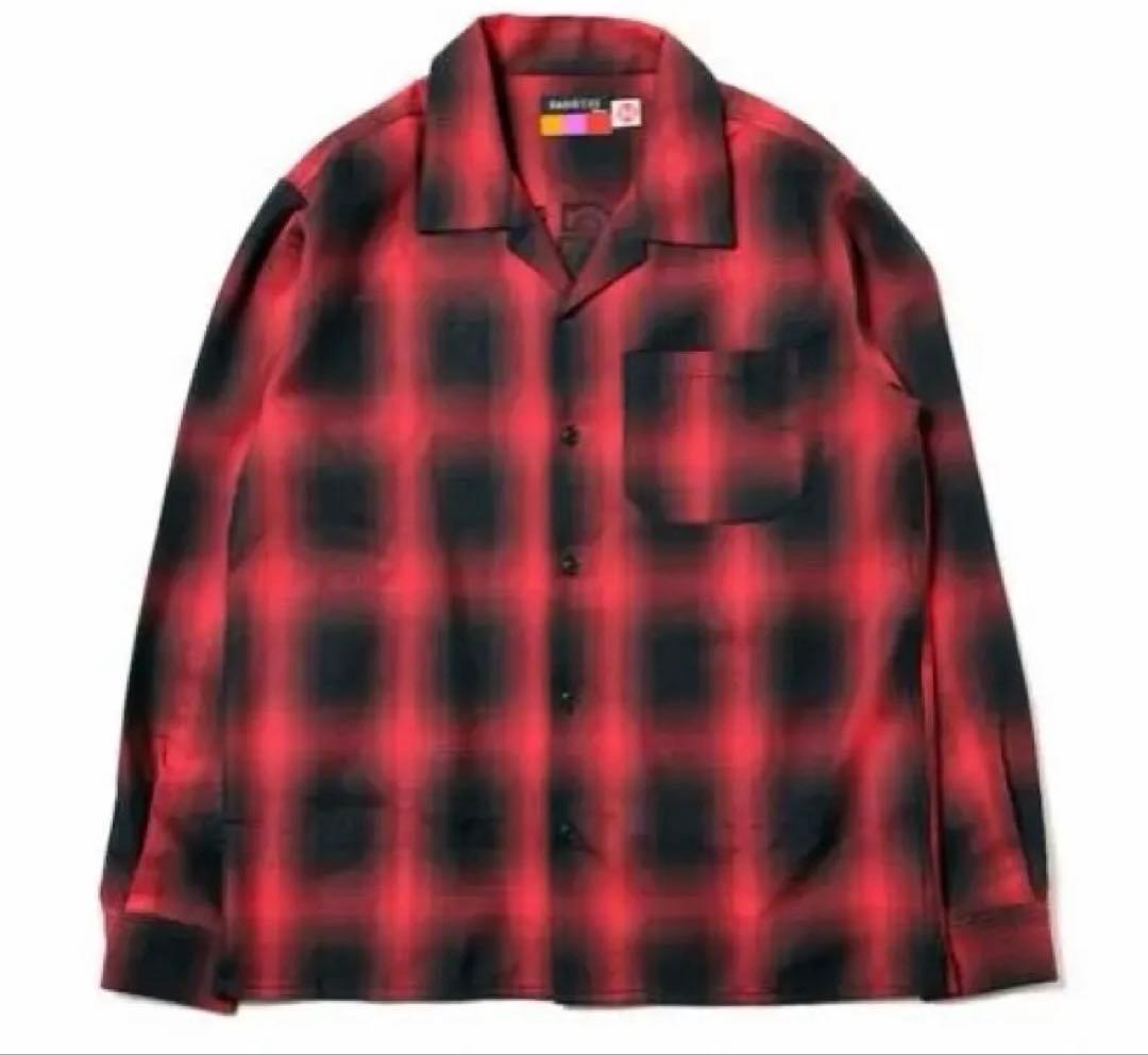 LONGINUS オープンネック チェックシャツ (レッド)新品