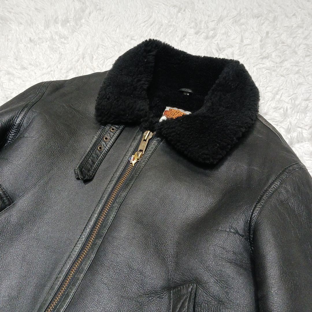 ✨希少サイズ42✨ハーレーダビッドソン　B-3 ムートン　フライトジャケット　黒