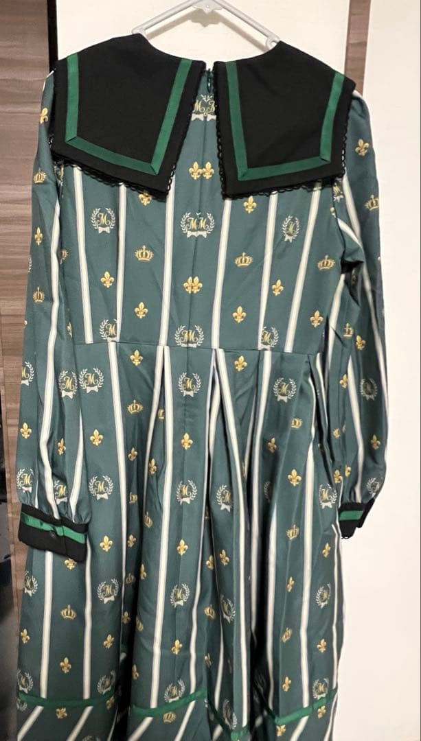 メロディバスケット　レジメンタルストライプワンピース　グリーン