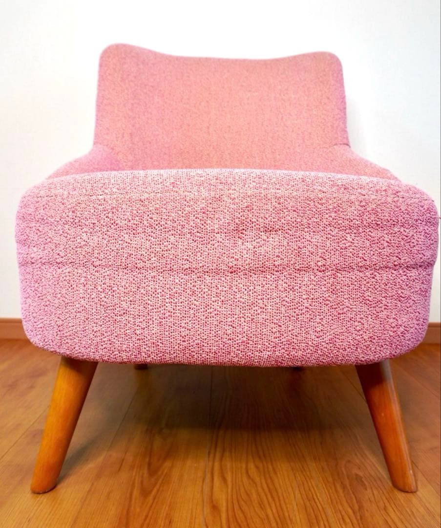 【1人掛け】unico SOPHIE ウニコ ラウンジチェア（ピンク・赤）2台