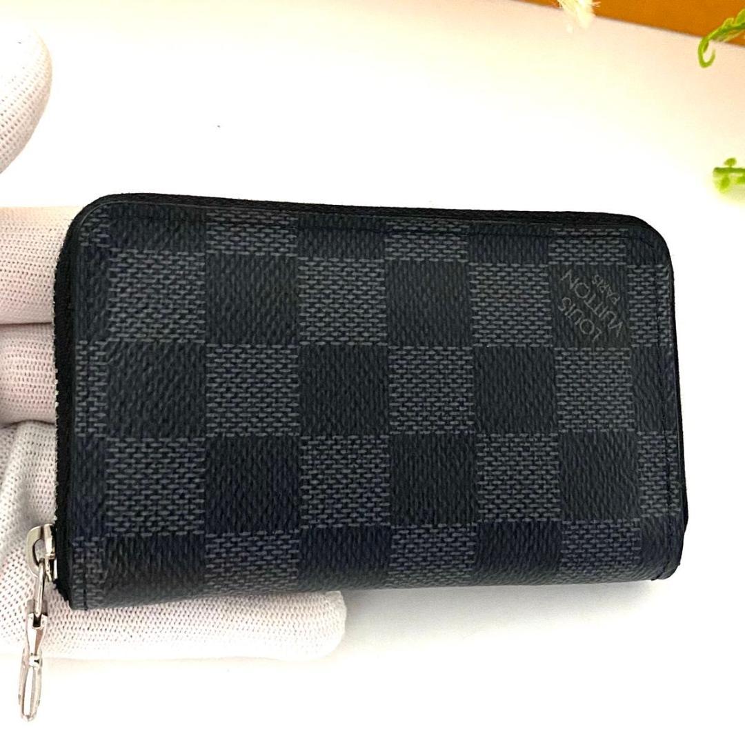 ルイ ヴィトン◎パース ダミエ グラフィット ブラック ラウンドファスナー