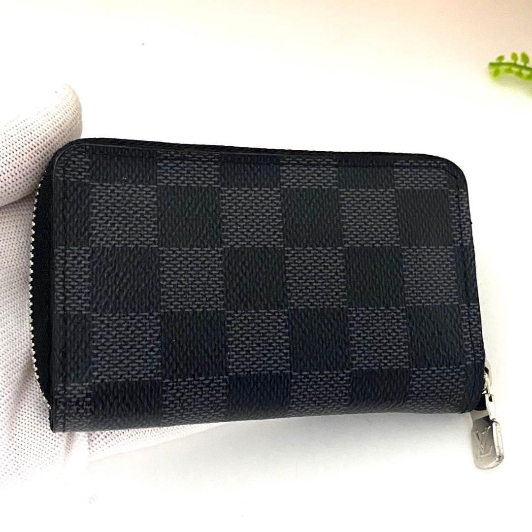 ルイ ヴィトン◎パース ダミエ グラフィット ブラック ラウンドファスナー