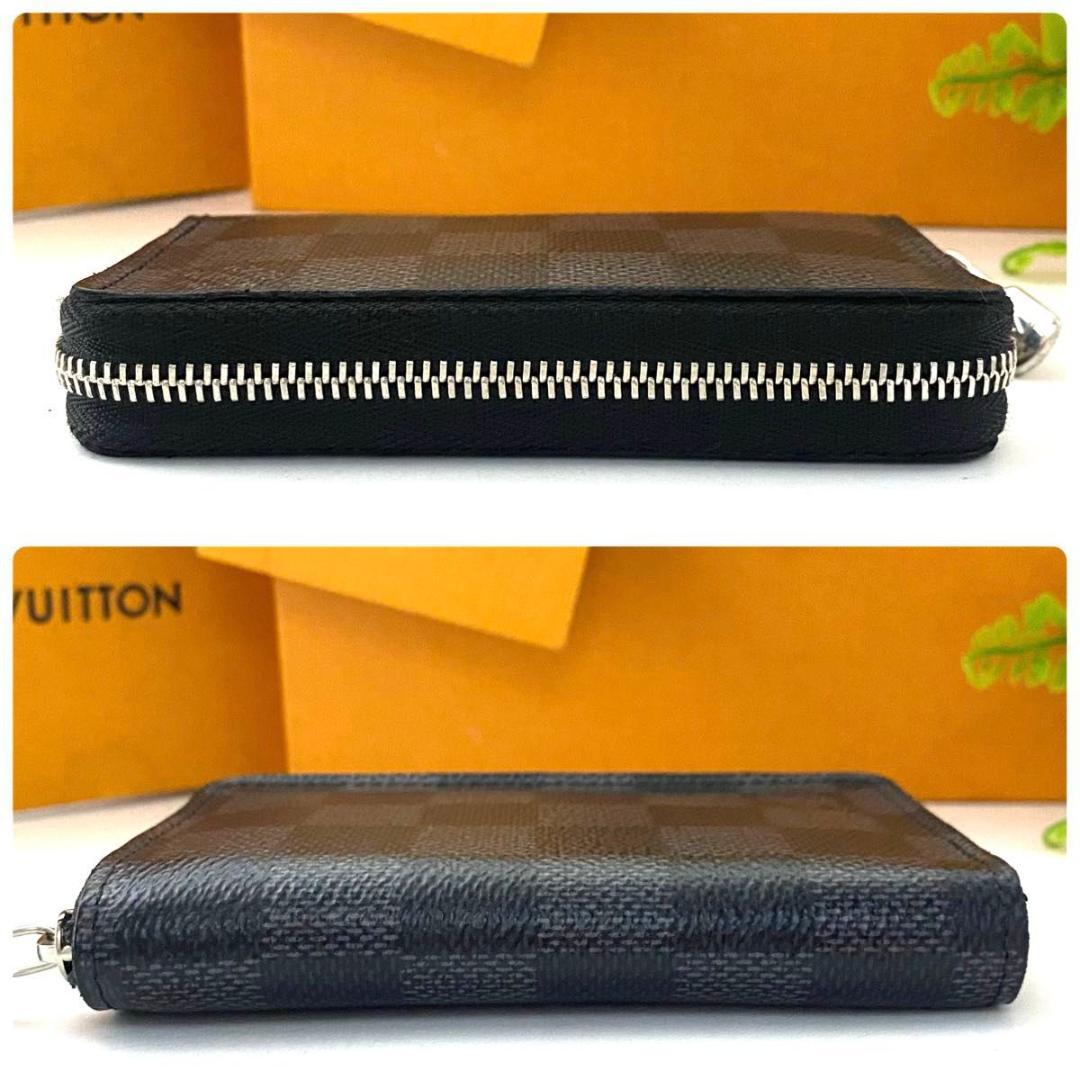 ルイ ヴィトン◎パース ダミエ グラフィット ブラック ラウンドファスナー