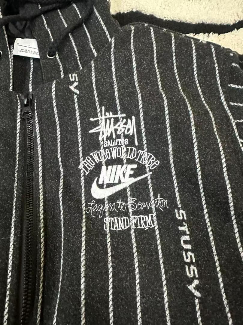 ジャケット・アウター Stussy x Nike Striped Wool Jacket
