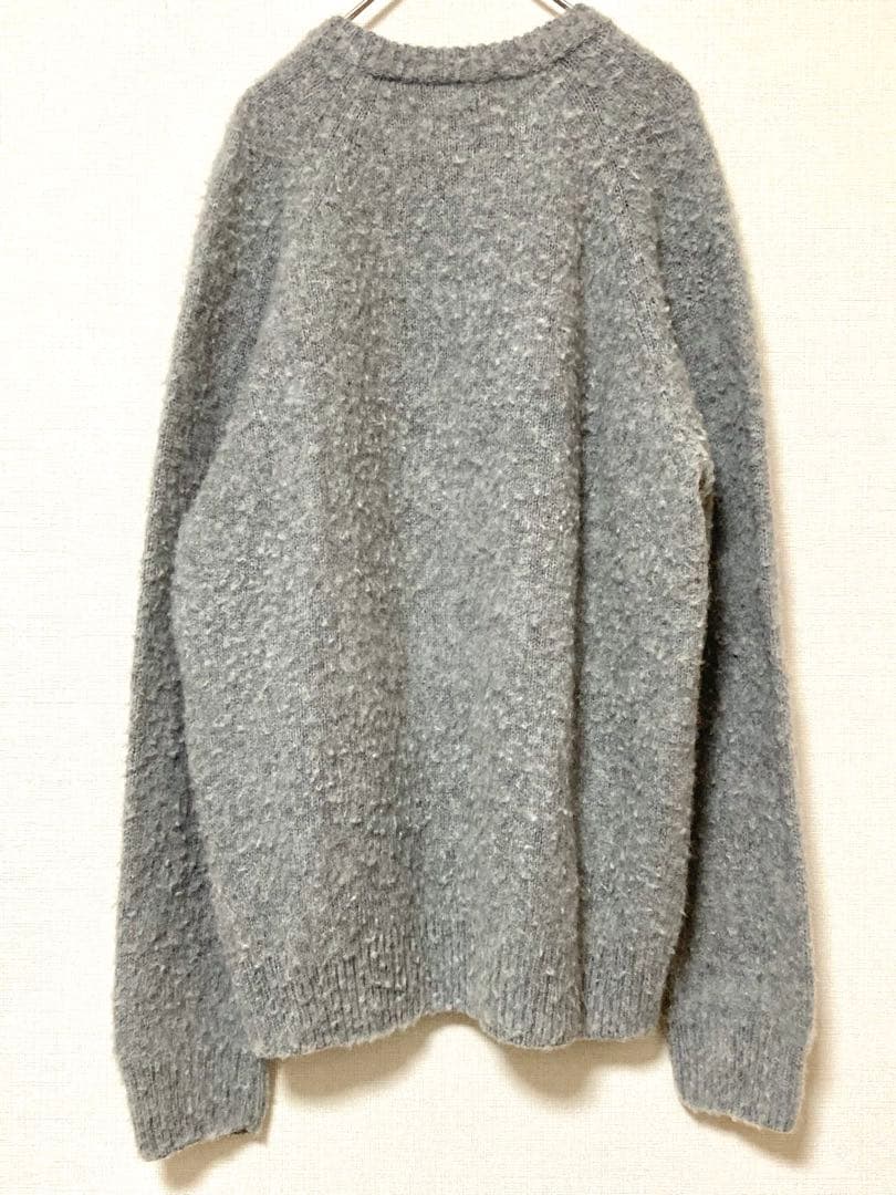バトナー　ナッピング　ウール　ニット　セーター　ネップ　ピリング　メンズ　グレー