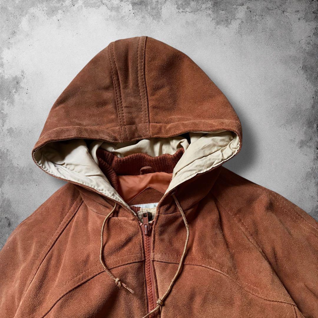 80s ヴィンテージ スエードジャケット 短丈 ドッキングレザーブルゾン USA