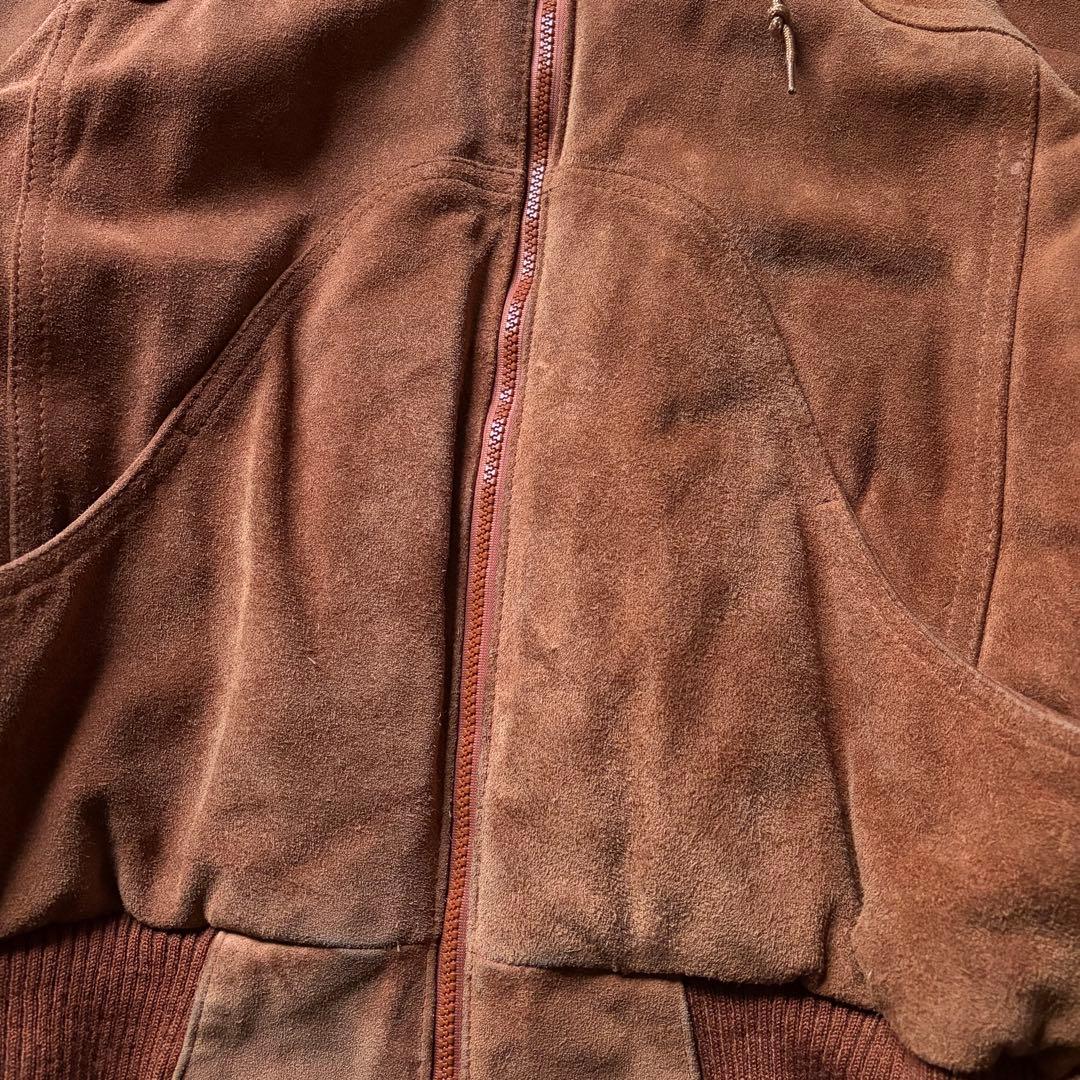 80s ヴィンテージ スエードジャケット 短丈 ドッキングレザーブルゾン USA