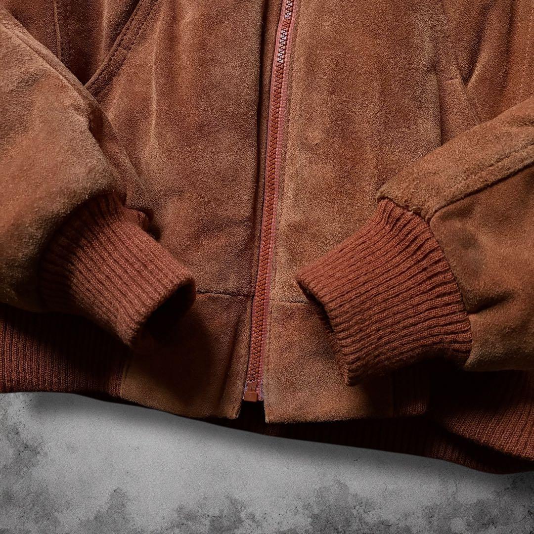 80s ヴィンテージ スエードジャケット 短丈 ドッキングレザーブルゾン USA