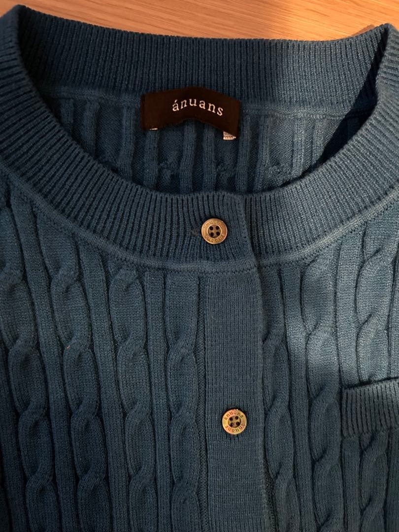 anuans ケーブルニット カーディガン