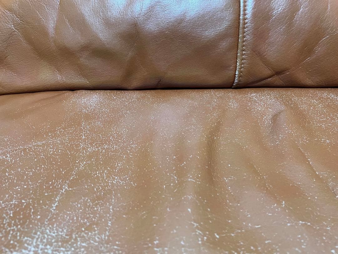 【本革・高級感】3人掛けレザーソファ ブラウン 牛革 クラシック