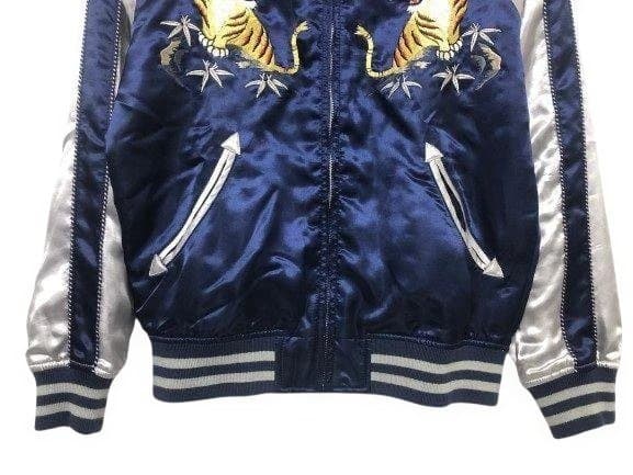 W*ん様 AVIREX アヴィレックス リバーシブル スカジャン 虎刺繍 ネイビ