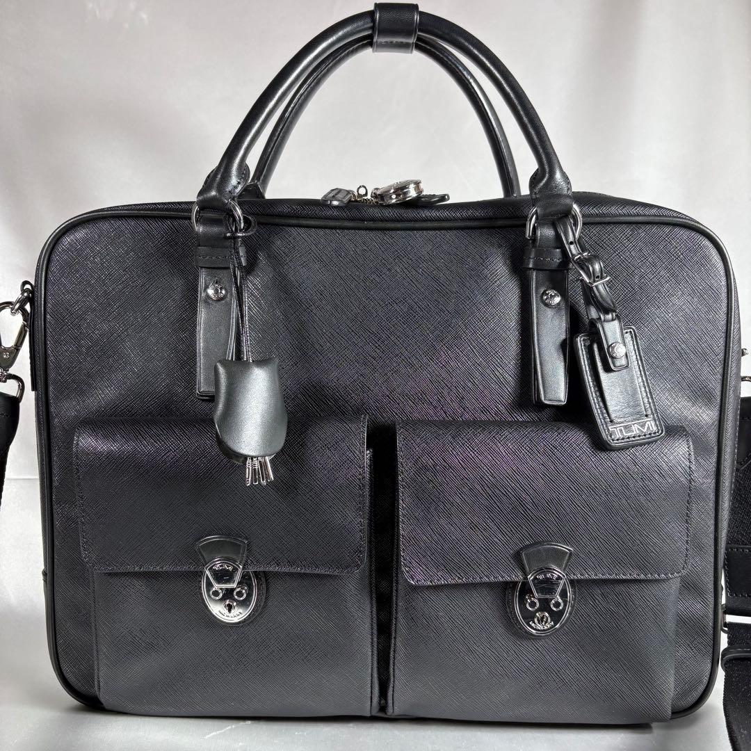 TUMI レザー ビジネスバッグ 2WAY ブラック 黒 PCケース付 高級
