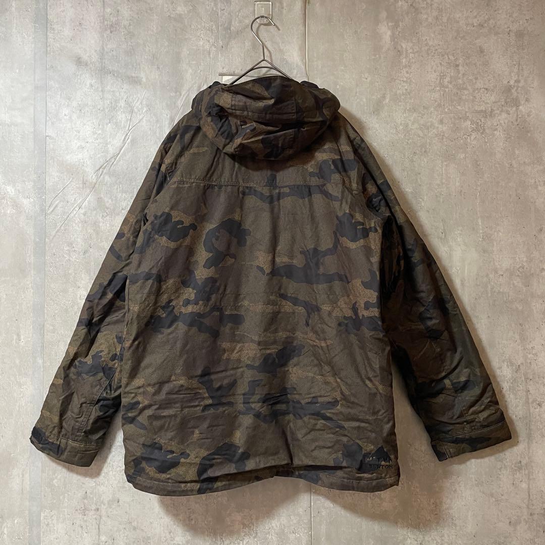 Burtonバートンスキーウェアスノーボードジャケットパーカーフード付迷彩カモ柄