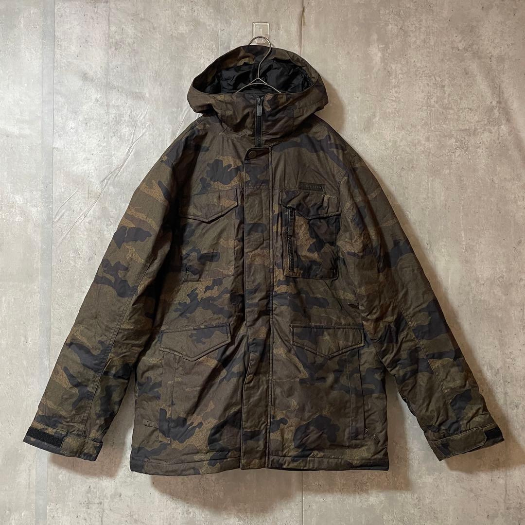 Burtonバートンスキーウェアスノーボードジャケットパーカーフード付迷彩カモ柄