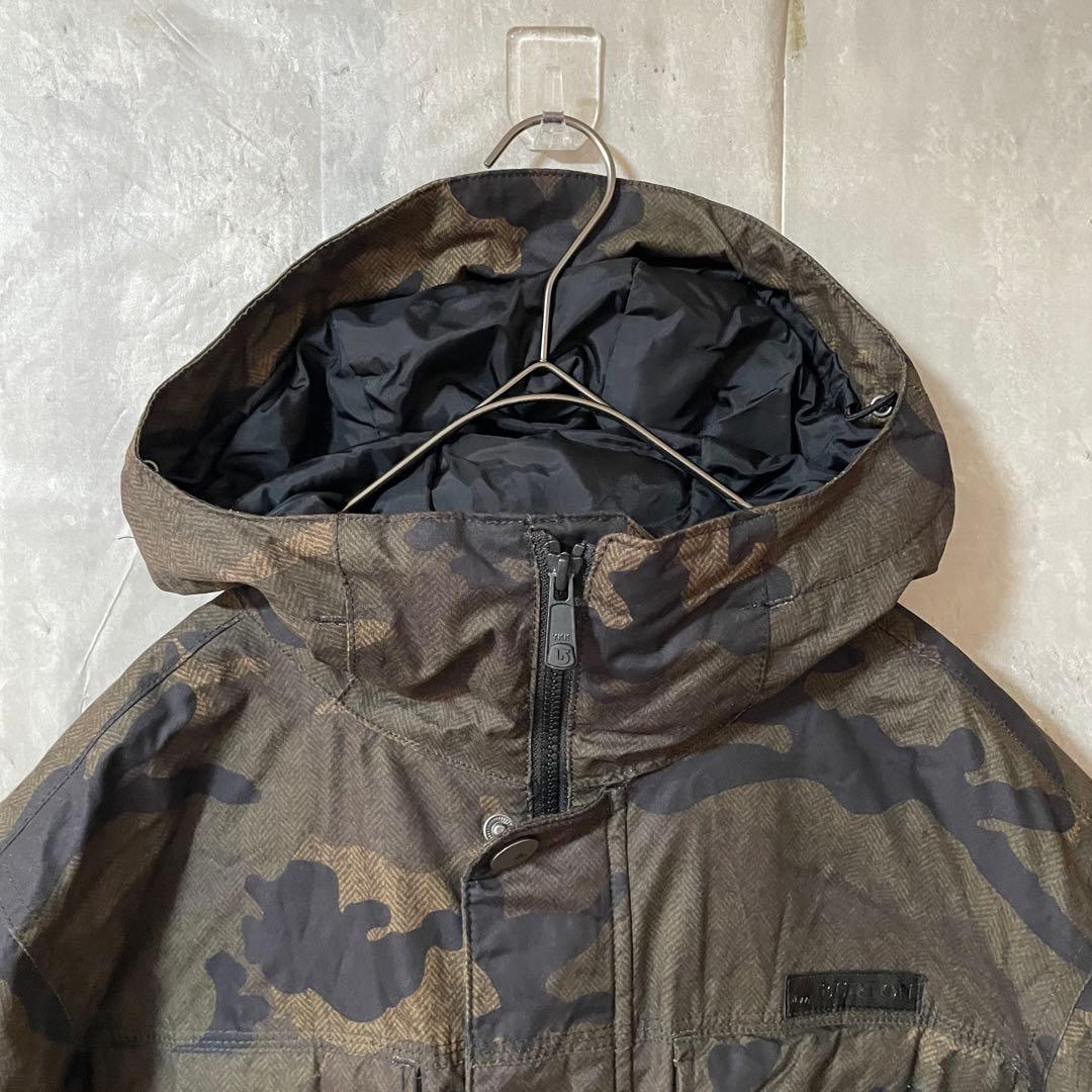 Burtonバートンスキーウェアスノーボードジャケットパーカーフード付迷彩カモ柄