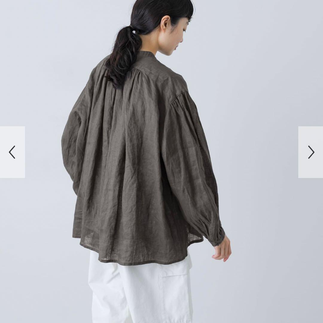 かぐれ　リネンスモックブラウス