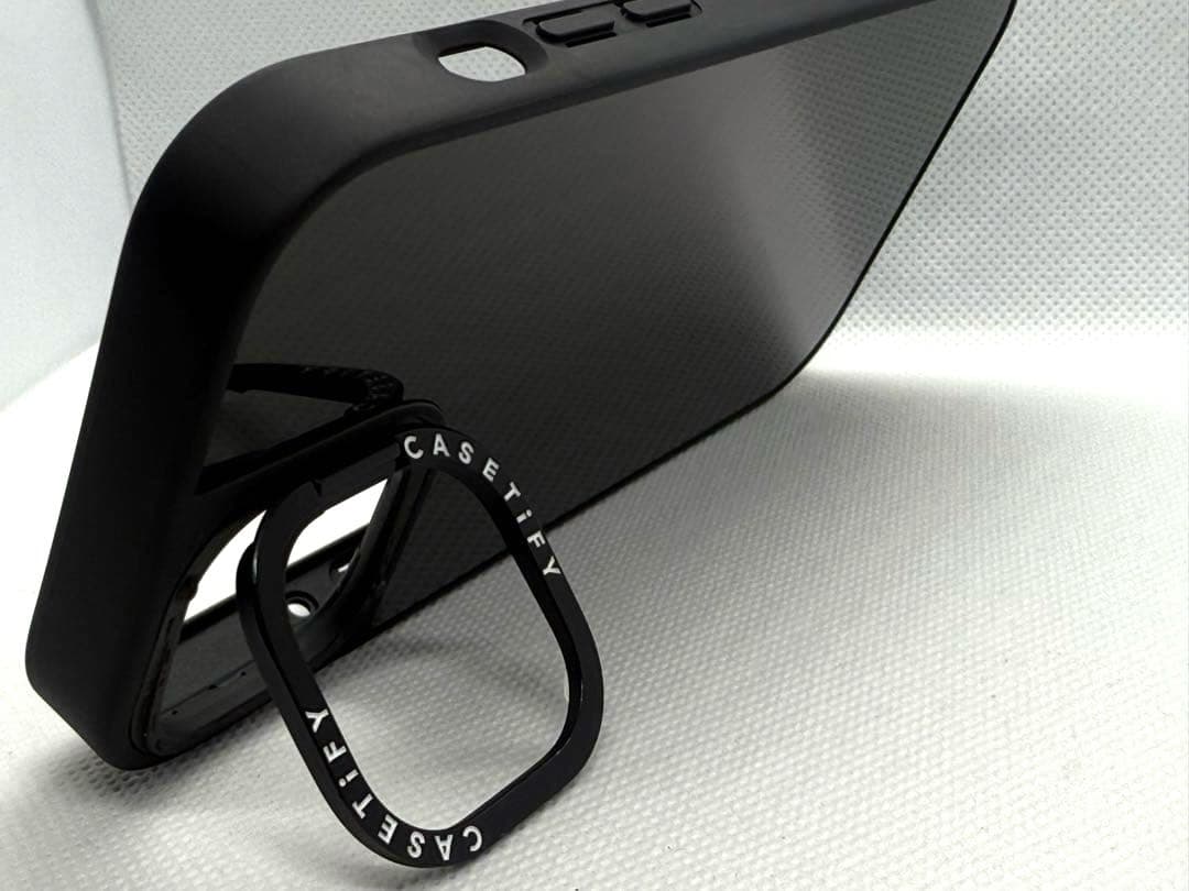 CASETiFY iphone14 ブラックミラースタンドケース magsafe