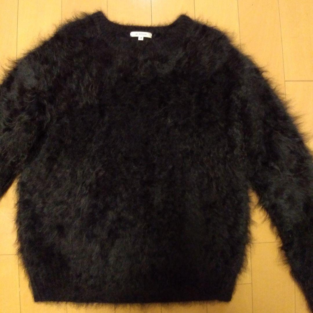 未使用⭐ブラミンクカシミアファー長袖ニット　ブラック