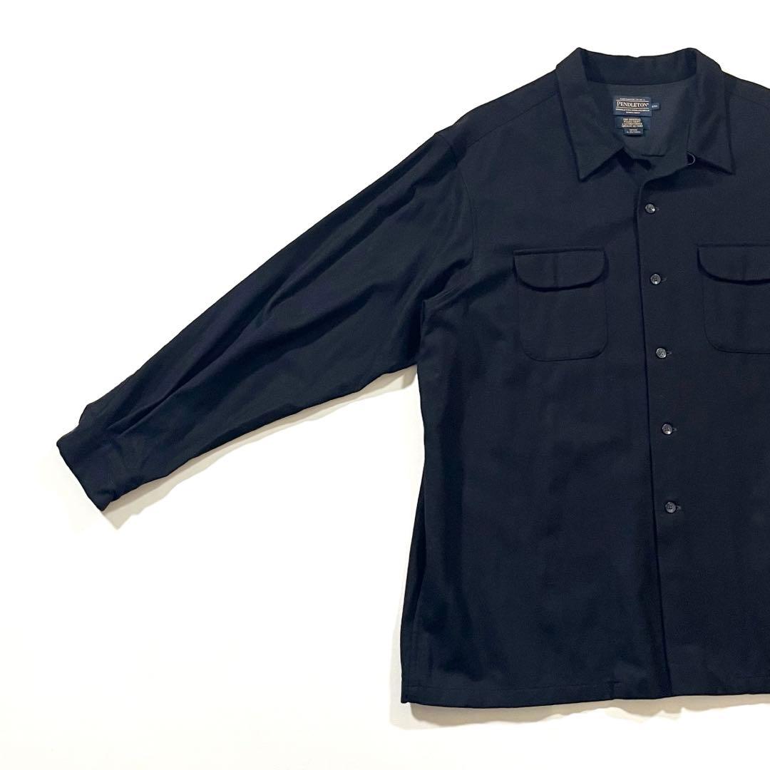 【美品】PENDLETON/ペンドルトン　ボード シャツ　無地ブラック　黒　開襟