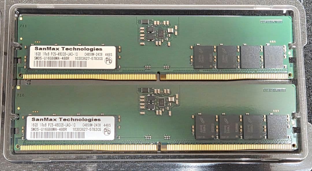 SanMax DDR5-4800 32GB メモリ （16GB×2）