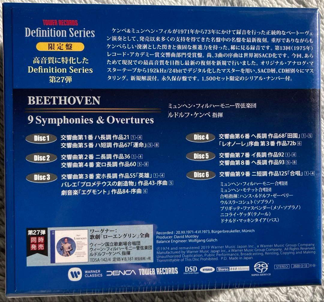 6SACD ケンペ ベートーヴェン 交響曲全集 第9番 第5番 第6番 第3番