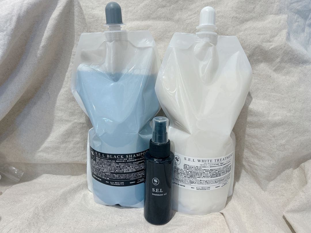 SELブラックシャンプー&ホワイトトリートメント 1000ml オイル100ml