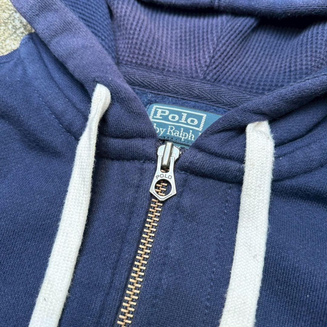 90s RALPH LAUREN ジップパーカー ネイビー ヴィンテージ ラルフ
