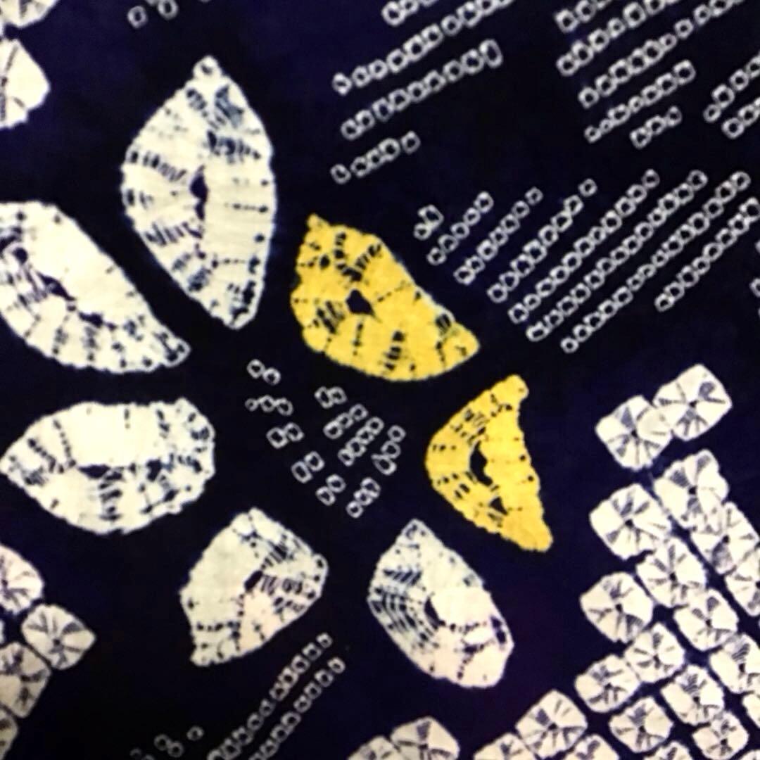 未使用☆本場有松絞り☆誂え浴衣☆藍色☆肩当て・居敷当付☆身丈159☆裄丈67