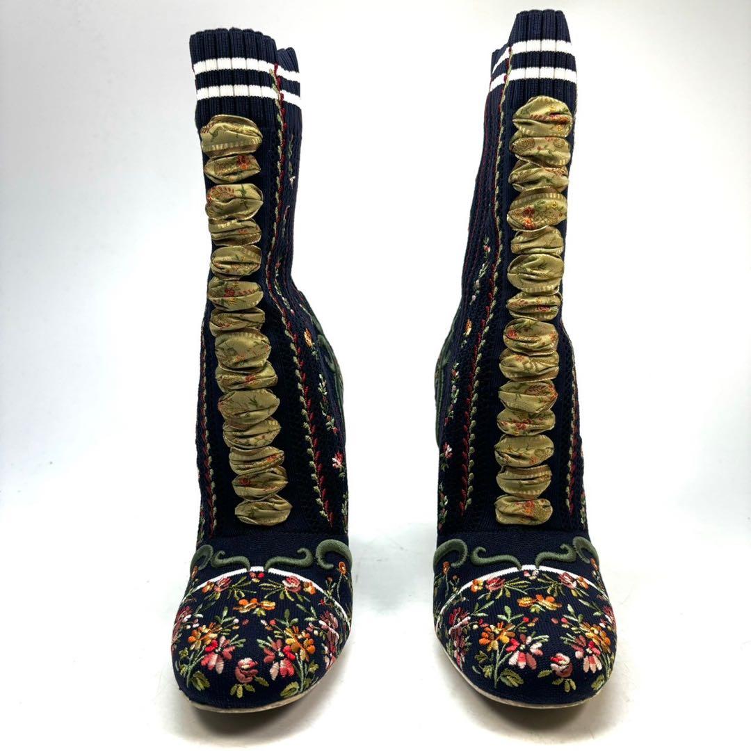 FENDI フェンディ　ソックスブーツ　総柄　35