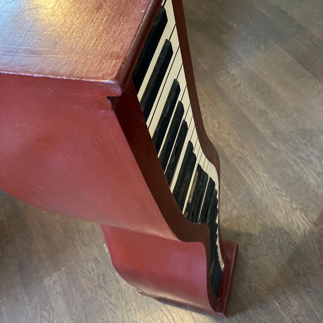 ピアノ鍵盤（両面）デザイン6段棚最大90枚 CD 収納 アンティーク調 店舗什器