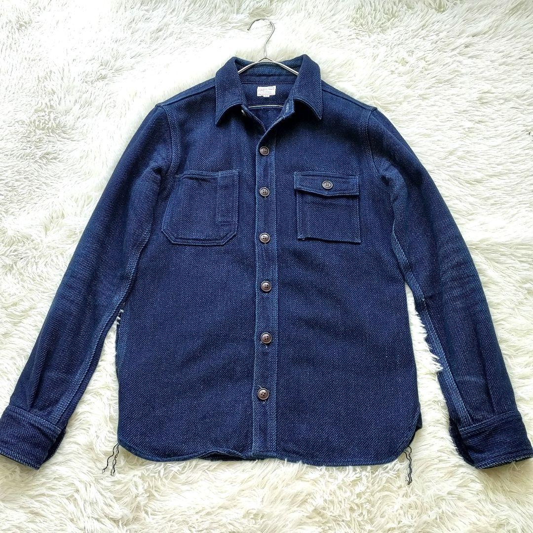 【日本製】桃太郎ジーンズ 刺し子 インディゴ フレンチ ワークジャケット M