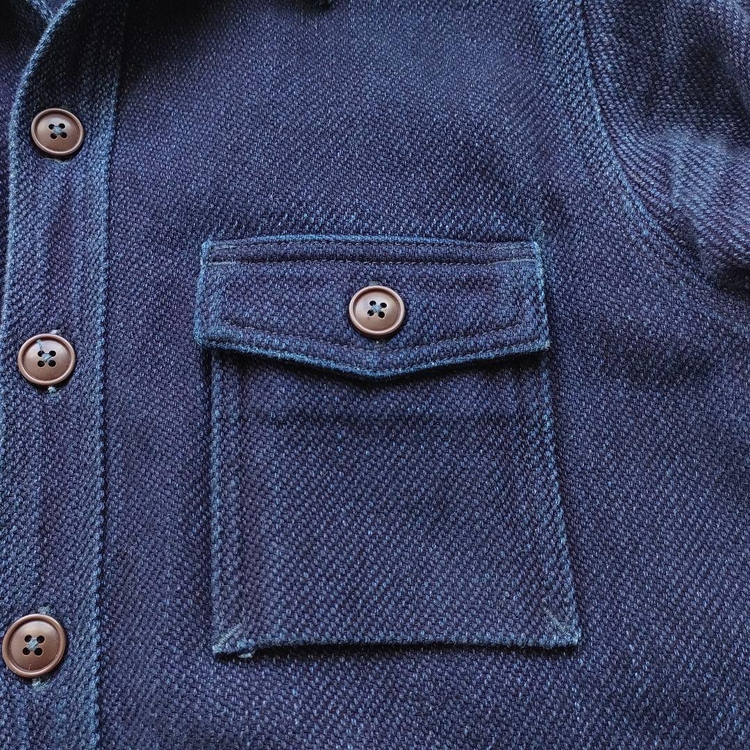 【日本製】桃太郎ジーンズ 刺し子 インディゴ フレンチ ワークジャケット M