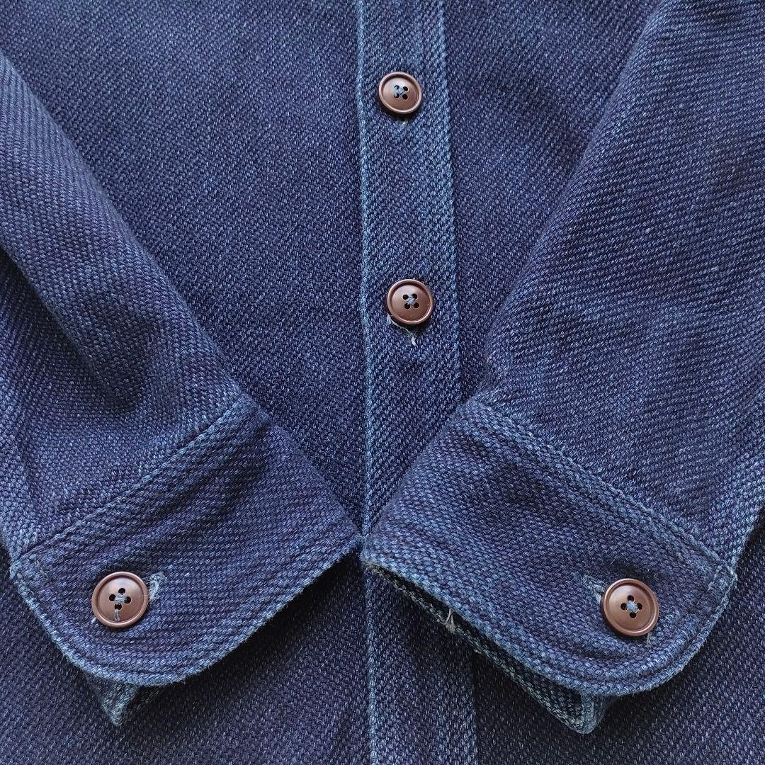 【日本製】桃太郎ジーンズ 刺し子 インディゴ フレンチ ワークジャケット M