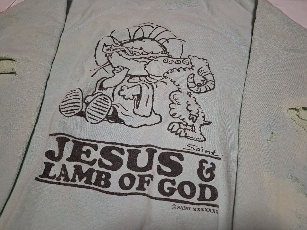 ★SAINT MICHAELセントマイケルJESUS CREWNECKスウェット