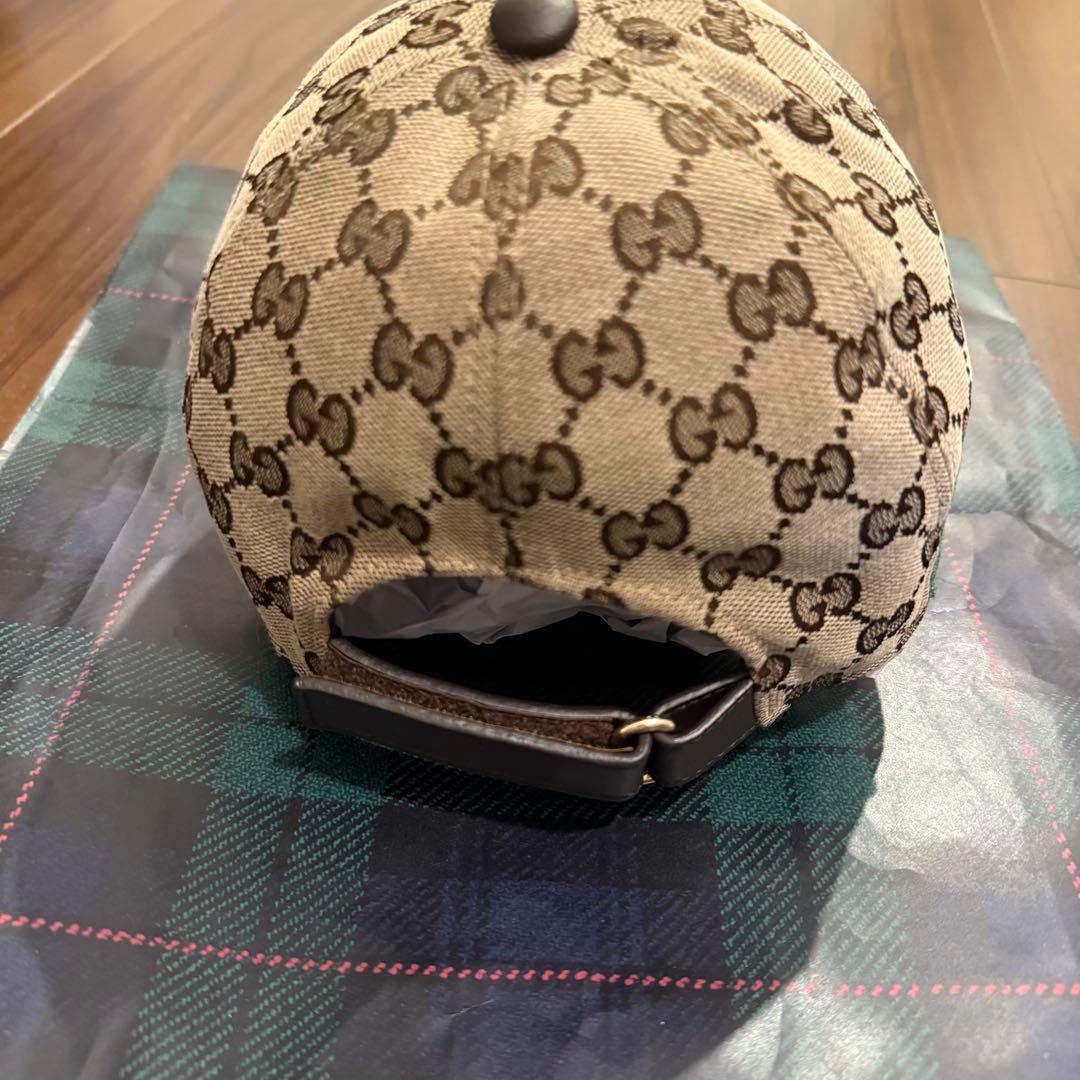 GUCCI グッチ キャンバス ベースボールキャップ 帽子 ベージュ58 M