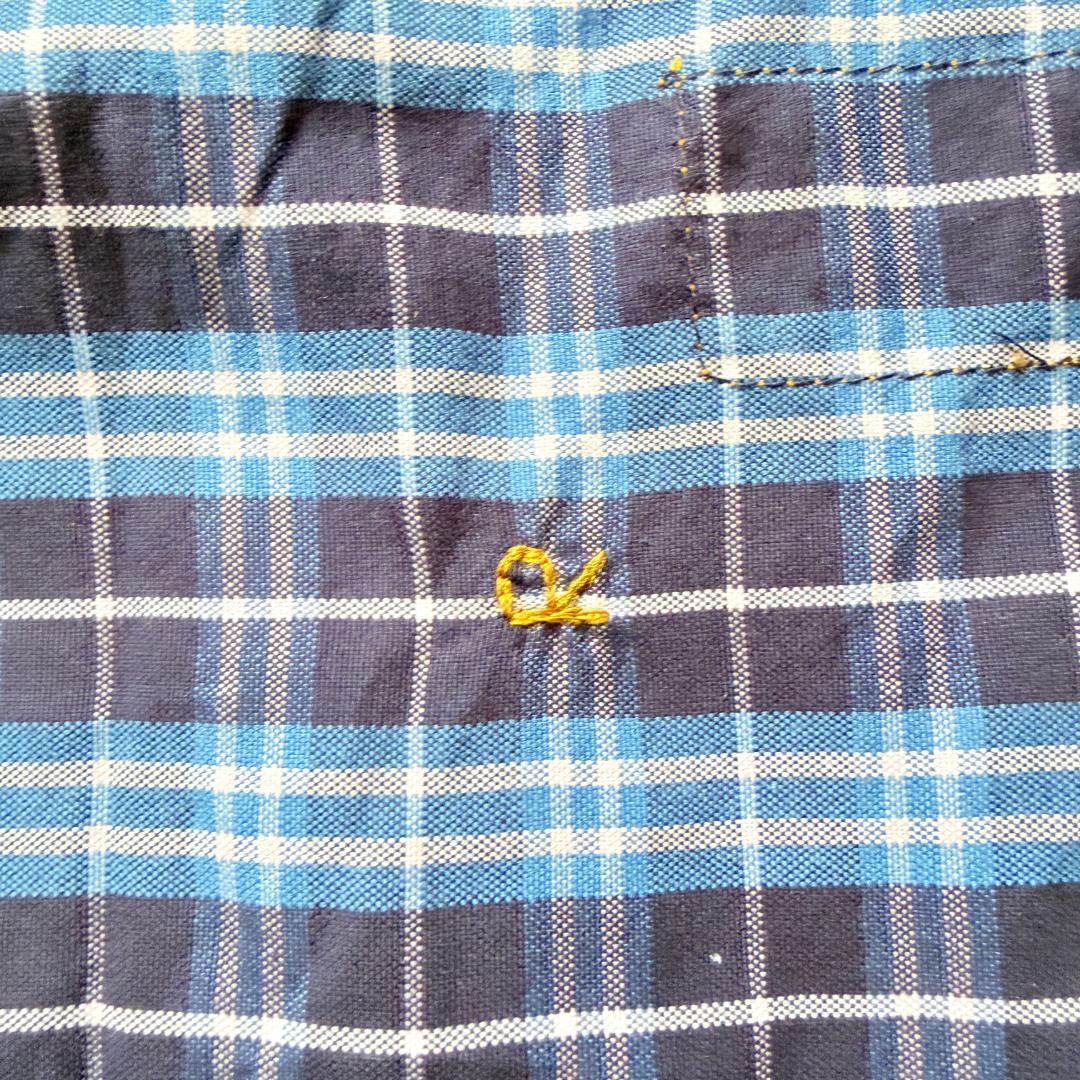 美品・現行品✨45R 　薄オックスのカットワークプルシャツ　R刺繍　フリル