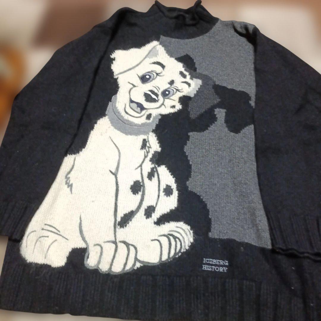 ICEBERG HISTORY 犬デザイン タートルネックニット