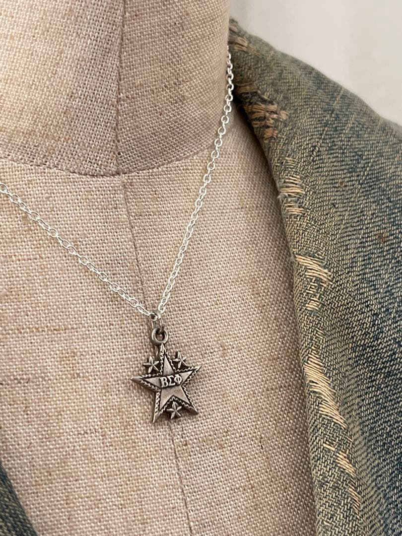 60's 四つ星型カレッジチャーム ヴィンテージスターリングシルバー ネックレス