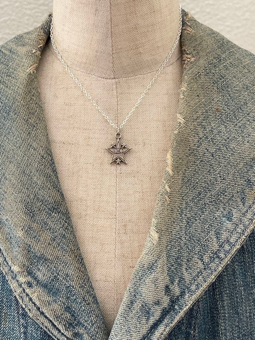 60's 四つ星型カレッジチャーム ヴィンテージスターリングシルバー ネックレス