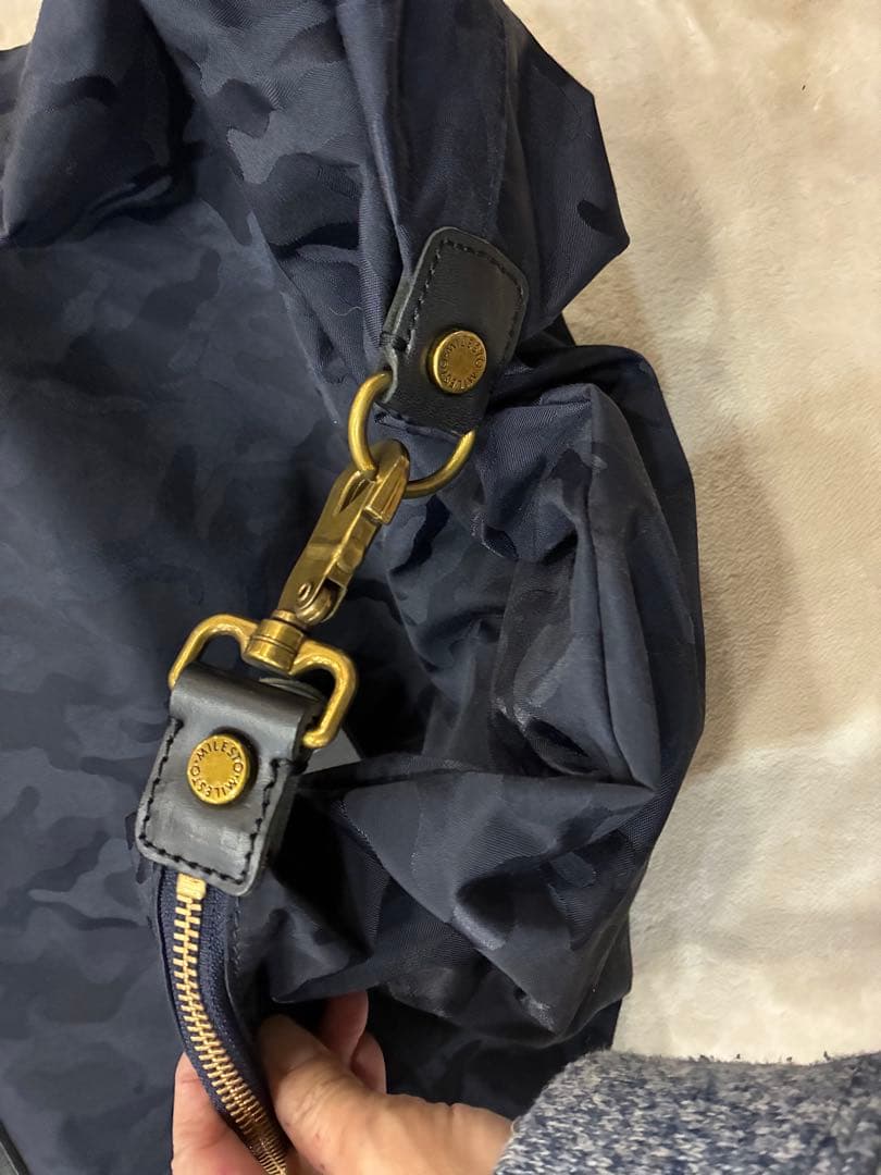 美品❗️MILESTO ミレスト2wayボストンバッグ ネイビー　迷彩柄