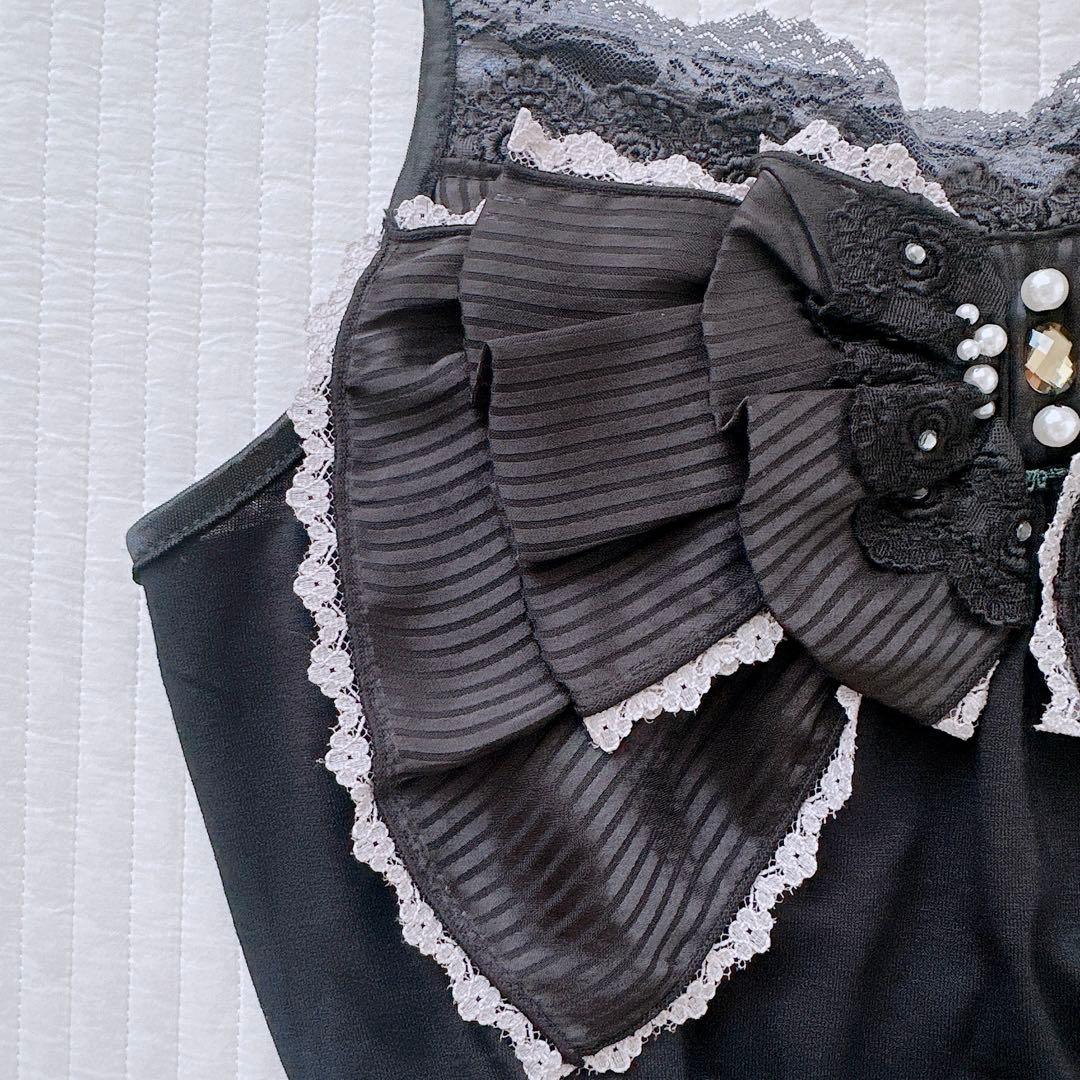 美品✨axes femme ビッグリボン キャミソール ダークコア 姫カジ 平成