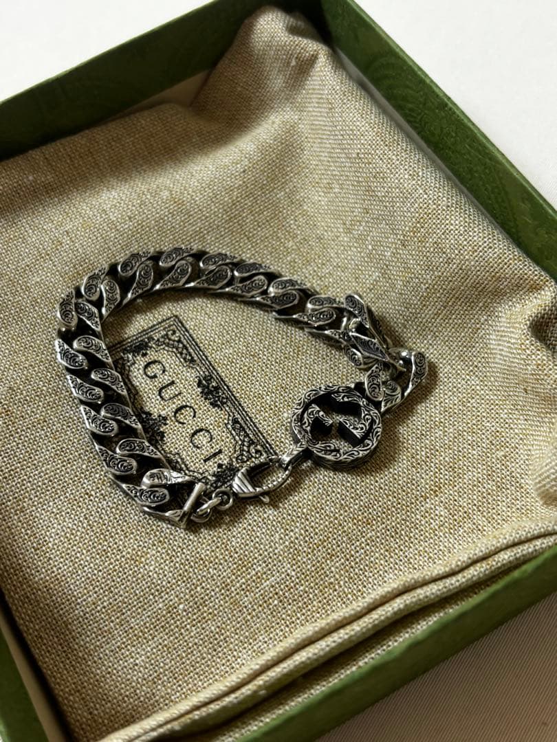 GUCCI インターロッキング アラベスク Gロゴ チェーンブレスレット　925