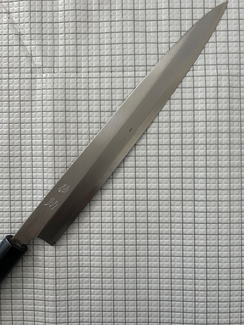 仙助 包丁 刺身包丁 柳刃包丁 安来鋼青紙２号 270mm 紫檀シノギ柄 ②