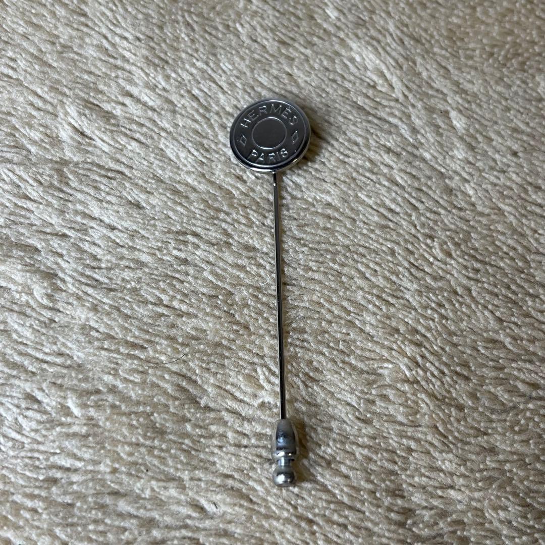 美品 HERMES エルメス ピンブローチ ラペルピン セリエ シルバー